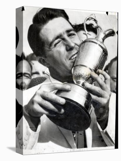 Golfer Gary Player Celebrates Winning the Open Golf Championship by Kissing Trophy-null-Premier Image Canvas