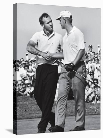 Golfer Jack Nicklaus and Arnold Palmer During National Open Tournament-John Dominis-Premier Image Canvas