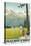 Golfing in the Swiss Alps-null-Stretched Canvas