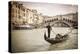 Gondola at the Rialto Bridge on the Grand Canal, Venice, Veneto, Italy-Russ Bishop-Premier Image Canvas