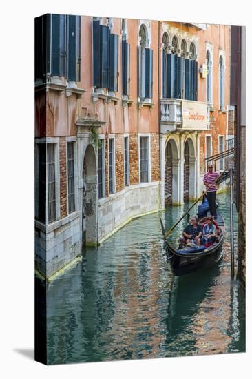 Gondola Boat Passing Through a Narrow Canal, Venice, Veneto, Italy-Stefano Politi Markovina-Premier Image Canvas