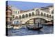 Gondola on Grand Canal and Rialto Bridge in winter, Venice, UNESCO World Heritage Site, Veneto, Ita-Eleanor Scriven-Premier Image Canvas