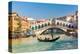 Gondola & Rialto Bridge Venice-null-Stretched Canvas