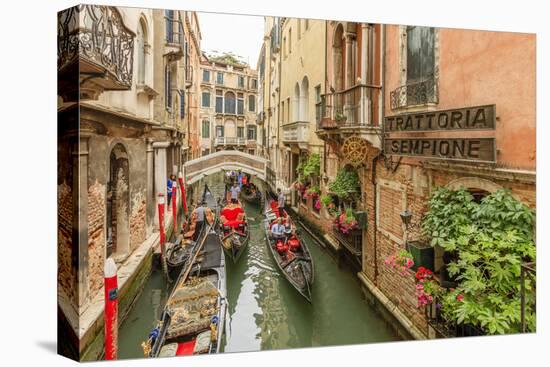 Gondola Traffic in Narrow Canal. Venice. Italy-Tom Norring-Premier Image Canvas