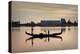 Gondola with balloons in Lake Merritt at sunset, Oakland, Alameda County, California, USA-Panoramic Images-Premier Image Canvas