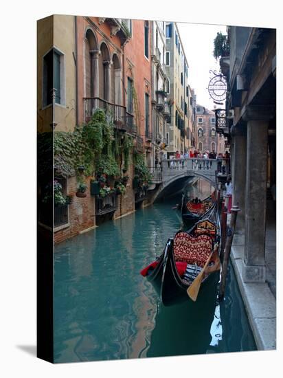 Gondolas along Canal, Venice, Italy-Lisa S^ Engelbrecht-Premier Image Canvas