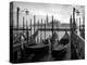 Gondolas in Venice, Black and White-vesilvio-Premier Image Canvas