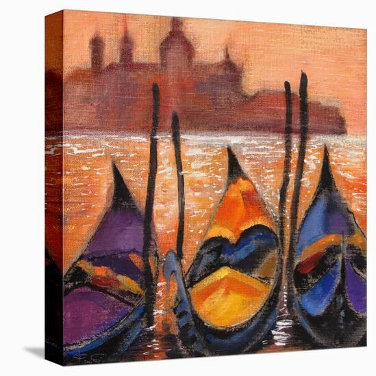 Gondolas In Venice-balaikin2009-Stretched Canvas