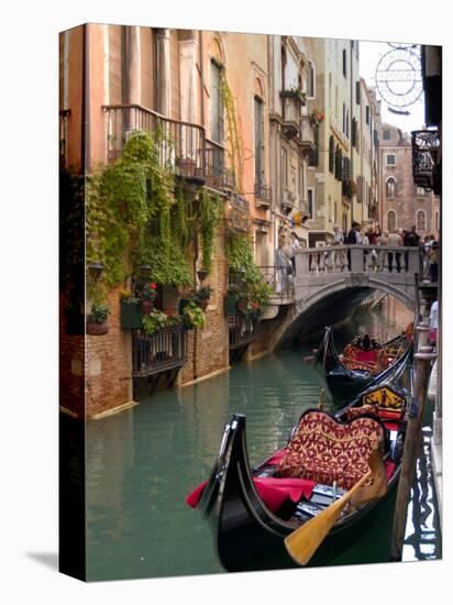 Gondolas Moored along Grand Canal, Venice, Italy-Lisa S^ Engelbrecht-Premier Image Canvas