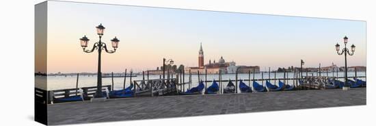 Gondolas Moored on the Lagoon, San Giorgio Maggiore Beyond, Riva Degli Schiavoni-Amanda Hall-Premier Image Canvas