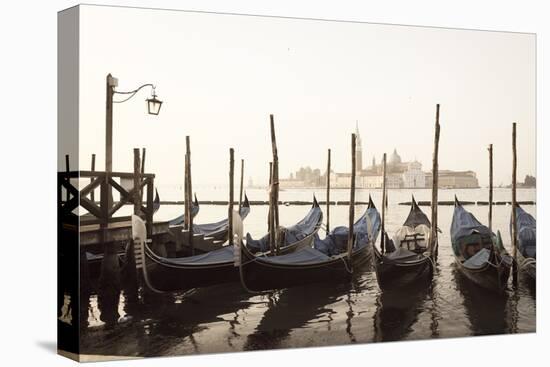 Gondolas Moored on the Lagoon, San Giorgio Maggiore Beyond, Riva Degli Schiavoni-Amanda Hall-Premier Image Canvas
