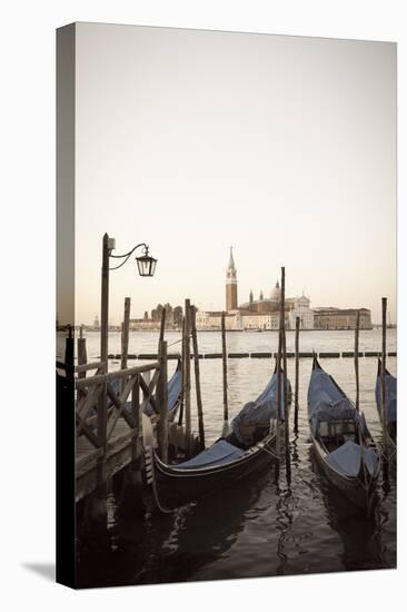 Gondolas Moored on the Lagoon, San Giorgio Maggiore Beyond, Riva Degli Schiavoni-Amanda Hall-Premier Image Canvas