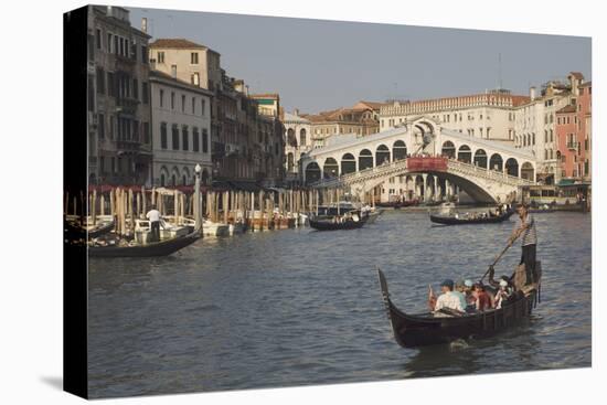 Gondolas on the Grand Canal at the Rialto Bridge, Venice, Unesco World Heritage Site, Veneto, Italy-James Emmerson-Premier Image Canvas