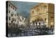 Gondoliers waiting for spectators outside the Teatro La Fenice, Venice, Italy-Italian School-Premier Image Canvas