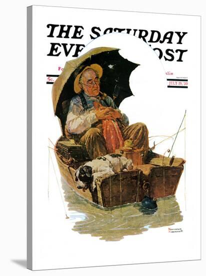 "Gone Fishing" Saturday Evening Post Cover, July 19,1930-Norman Rockwell-Premier Image Canvas