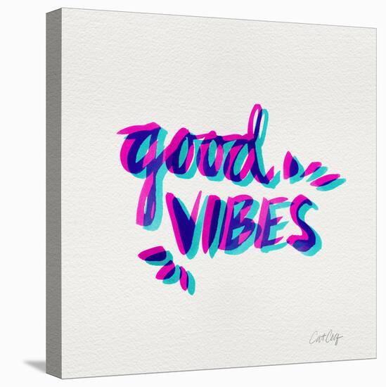 Good Vibes - Magenta and Cyan Ink-Cat Coquillette-Premier Image Canvas