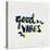 Good Vibes - Navy and Yellow Ink-Cat Coquillette-Premier Image Canvas