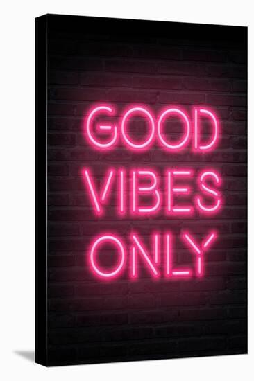 Good Vibes Only - Pink Neon-null-Stretched Canvas