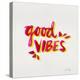 Good Vibes - Pink and Yellow Ink-Cat Coquillette-Premier Image Canvas