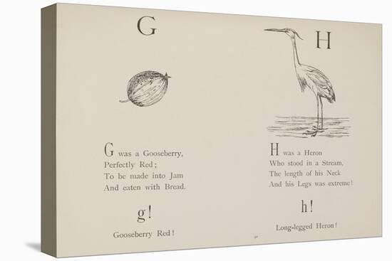 Gooseberry and Heron Illustrations and Verse From Nonsense Alphabets by Edward Lear.-Edward Lear-Premier Image Canvas