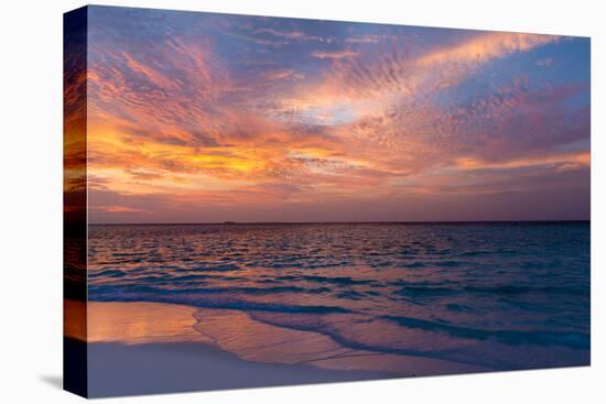 Gorgeous Sunset over Ocean, Panorama of Tropical Island, Maldives-Maryna Patzen-Premier Image Canvas