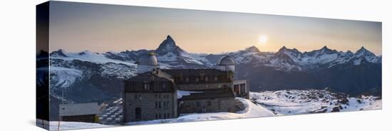 Gornergrat Kulm Hotel and Matterhorn, Zermatt, Valais, Switzerland-Jon Arnold-Premier Image Canvas