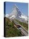 Gornergrat Railway in Front of the Matterhorn, Riffelberg, Zermatt, Valais, Swiss Alps, Switzerland-Hans Peter Merten-Premier Image Canvas