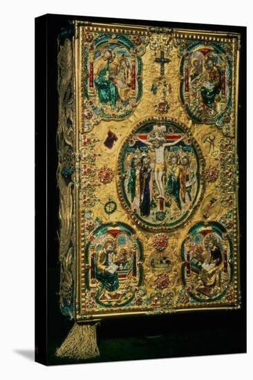Gospel Cover, Gold with Repousse and Enamel Decoration, Set with Jewels, Russian, 12th Century-null-Premier Image Canvas