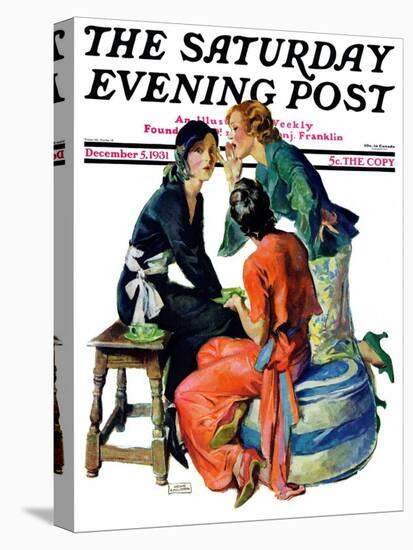 "Gossiping," Saturday Evening Post Cover, December 5, 1931-John LaGatta-Premier Image Canvas