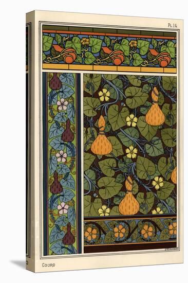 Gourd in wallpaper, stained glass and fabric patterns.-null-Premier Image Canvas