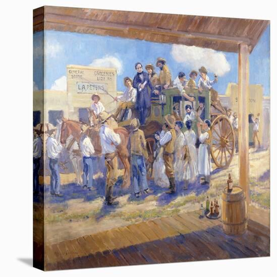 Governor Burnett Delivering the Charter of Statehood to San Jose, California, C.1925 (Oil on Canvas-Alson Skinner Clark-Premier Image Canvas