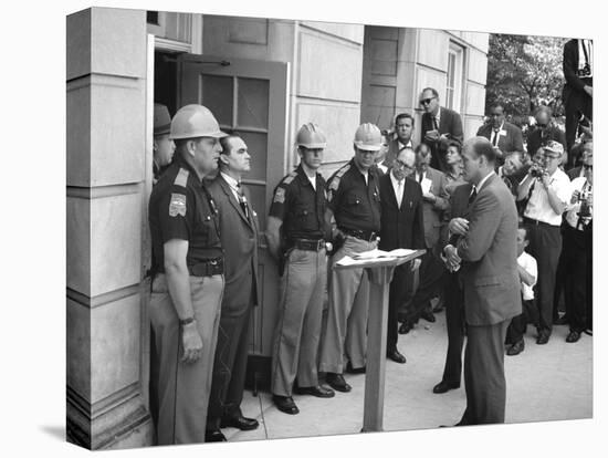 Governor George Wallace Blocks Entrance at the University of Alabama-Warren K^ Leffler-Stretched Canvas