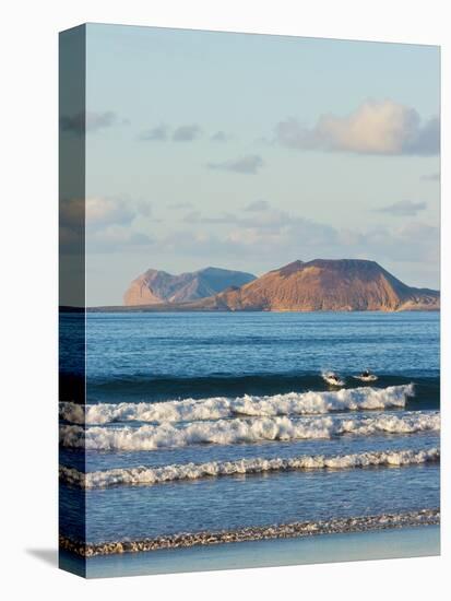 Graciosa Island Beyond Lanzarote's Finest Surf Beach at Famara, Canary Islands-Robert Francis-Premier Image Canvas