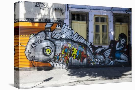 Graffiti Art Work on Houses in Lapa, Rio De Janeiro, Brazil, South America-Michael Runkel-Premier Image Canvas