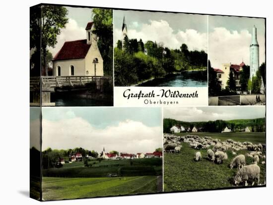 Grafrath Wildenroth Oberbayern, Kirche, Schafherde, Rete Mattel 69-null-Premier Image Canvas