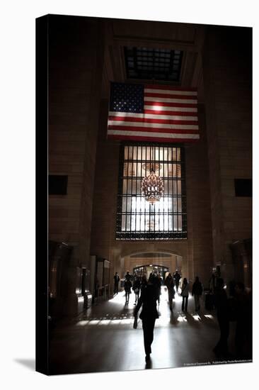 Gramd Central Station American Flag NYC-null-Stretched Canvas