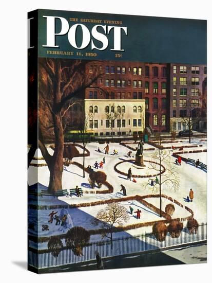 "Gramercy Park" Saturday Evening Post Cover, February 11, 1950-John Falter-Premier Image Canvas