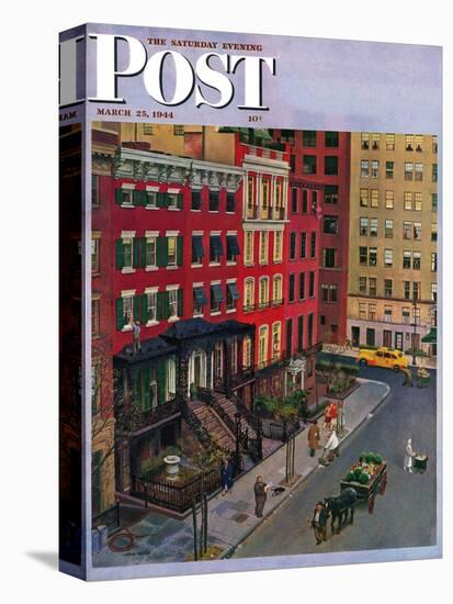 "Gramercy Park," Saturday Evening Post Cover, March 25, 1944-John Falter-Premier Image Canvas