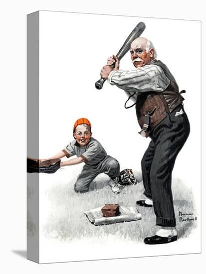 "Gramps at the Plate", August 5,1916-Norman Rockwell-Premier Image Canvas