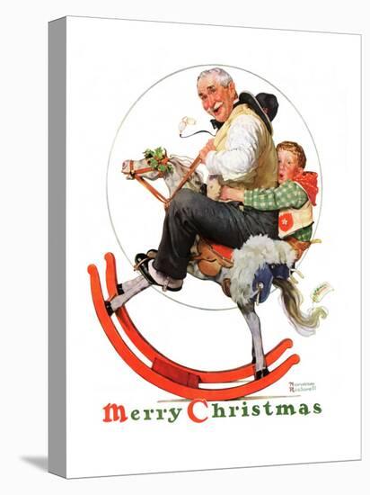 "Gramps on Rocking Horse", December 16,1933-Norman Rockwell-Premier Image Canvas