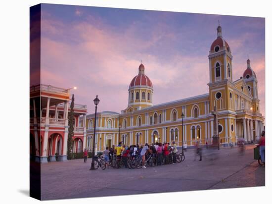 Granada, Park Colon, Park Central, Cathedral De Granada at Sunset, Nicaragua-Jane Sweeney-Premier Image Canvas