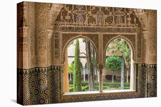 Granada, Spain, Alhambra, Close Up of Architecture in Nasrid Palace-Bill Bachmann-Premier Image Canvas