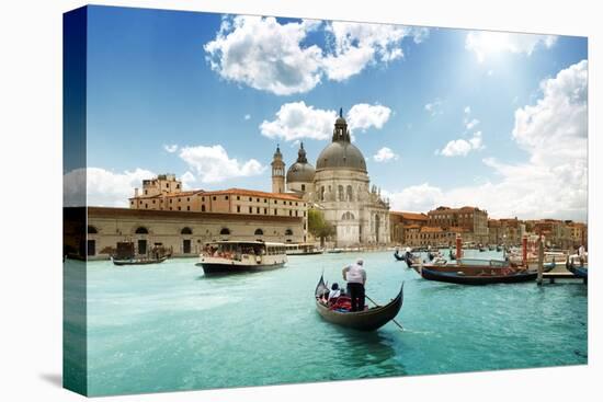 Grand Canal And Basilica Santa Maria Della Salute, Venice, Italy And Sunny Day-Iakov Kalinin-Premier Image Canvas