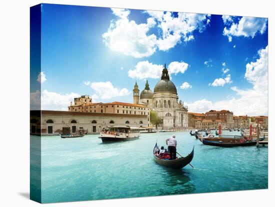 Grand Canal and Basilica Santa Maria Della Salute, Venice, Italy and Sunny Day-Iakov Kalinin-Premier Image Canvas