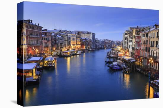 Grand Canal from Rialto Bridge after overnight snow, dawn blue hour, Venice, UNESCO World Heritage-Eleanor Scriven-Premier Image Canvas