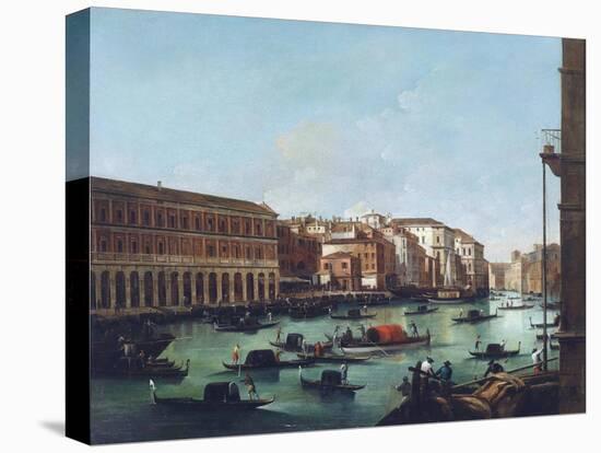 Grand Canal of Venice at the Rialto, with Gondolas-Giuseppe Bernardino Bison-Premier Image Canvas