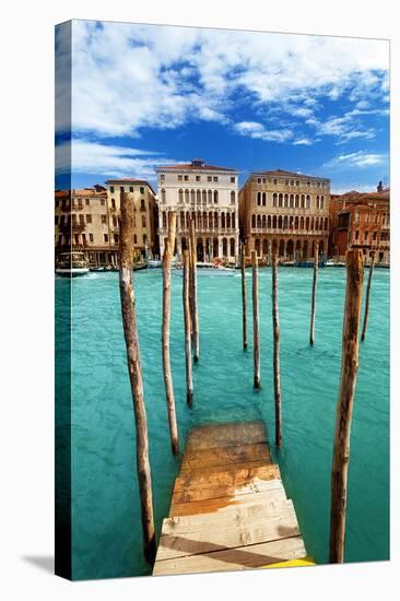 Grand Canal Pier Venice Italy-null-Stretched Canvas