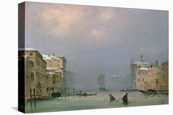 Grand Canal with Snow and Ice, 1849-Ippolito Caffi-Premier Image Canvas