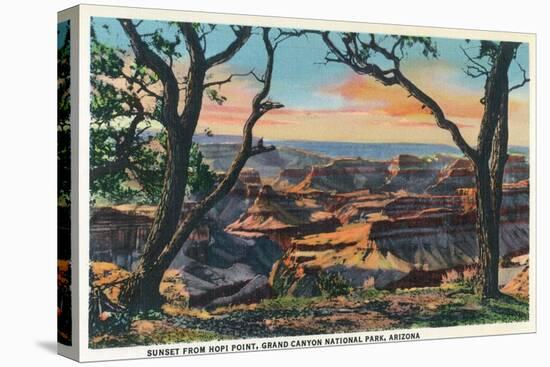 Grand Canyon Nat'l Park, Arizona - Sunset View from Hopi Point-Lantern Press-Stretched Canvas