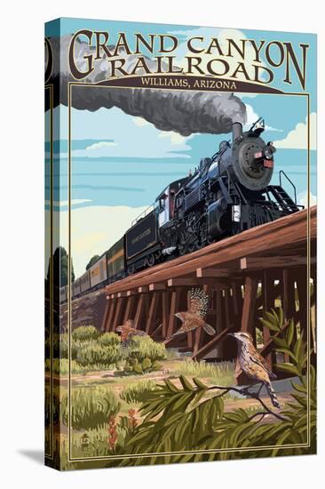 Grand Canyon Railway, Arizona - Trestle-Lantern Press-Stretched Canvas